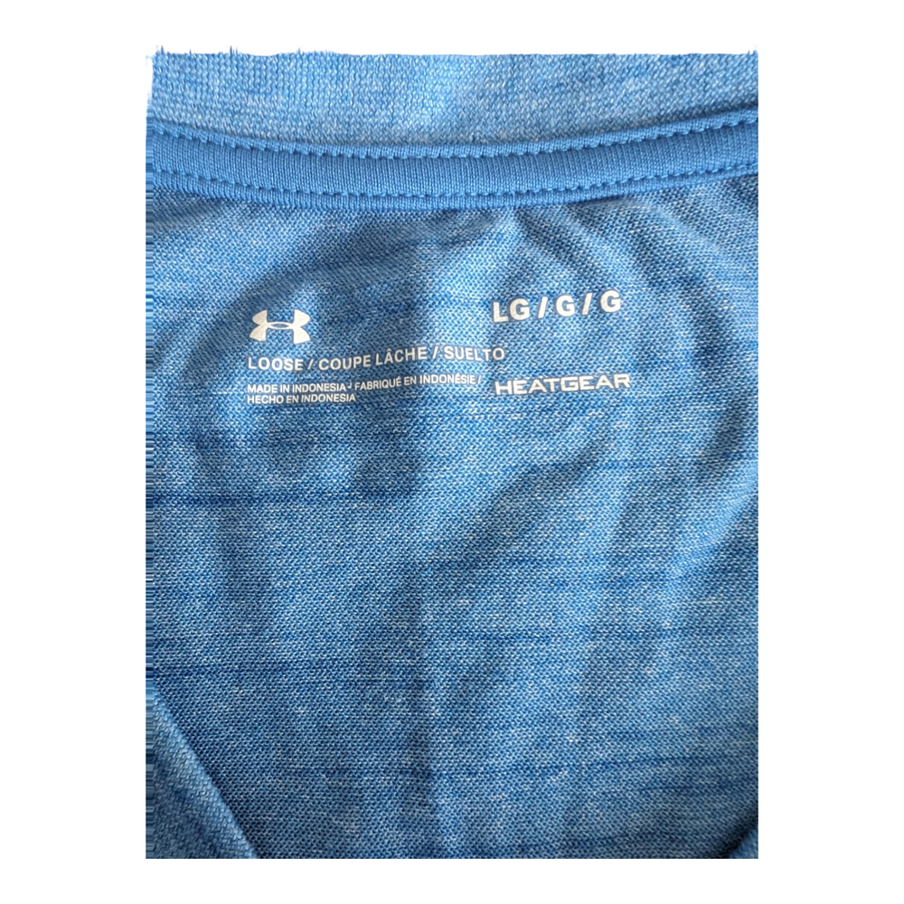 Under Armour Heatgear T-Shirt Blue Slub Knit Men's Size L - Picture 4 of 6